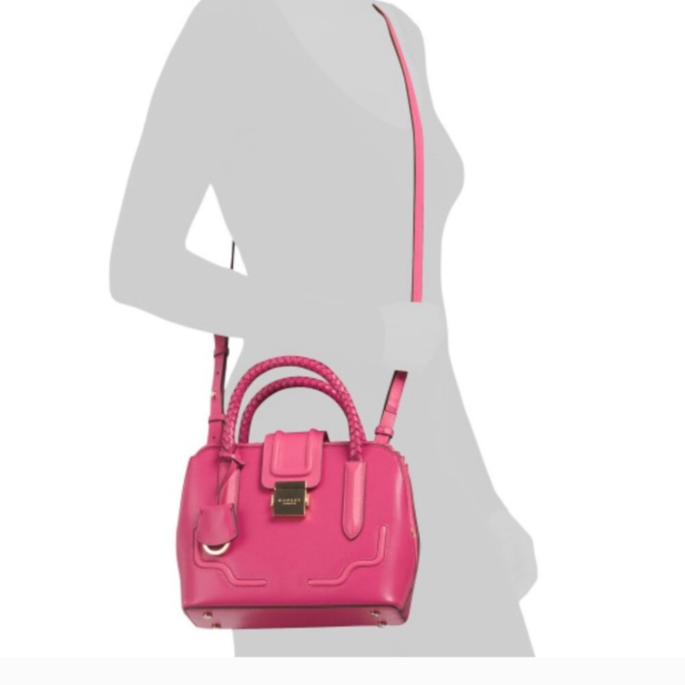Radley London Hot Pink/Coulis Leather Liverpool Street Small Multiway Satchel - Picture 4 of 16
